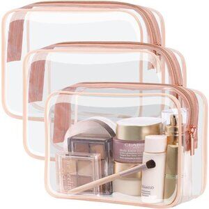 Toiletry Bag - Clear Makeup Bag Waterproof Quart Size Bag, Travel Cosmetic Bag